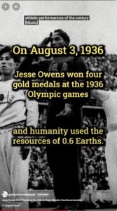 In 1936, Jesse Owens won four gold medals - humanity used 0.6 Earths. For Earth Overshoot Day 2024